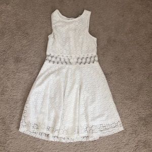 White Eyelet Sleeveless Dress Size Large Junior